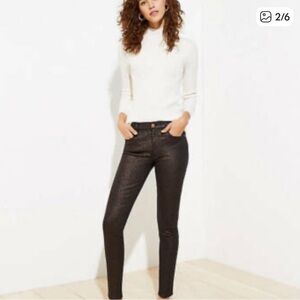 LOFT Glittery Silver/Black Pants